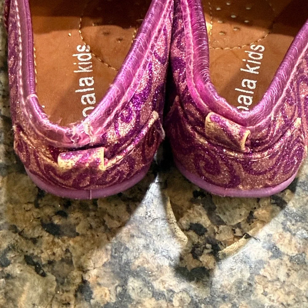 Koala Kids Girls Purple Pink Glitter‎ Swirl Slip On Flats Shoes Size 3 763454CNE